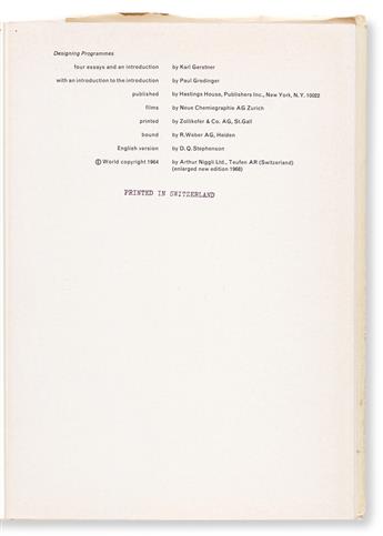 GERSTNER, KARL. Designing Programmes. New York: Hastings House, 1968.